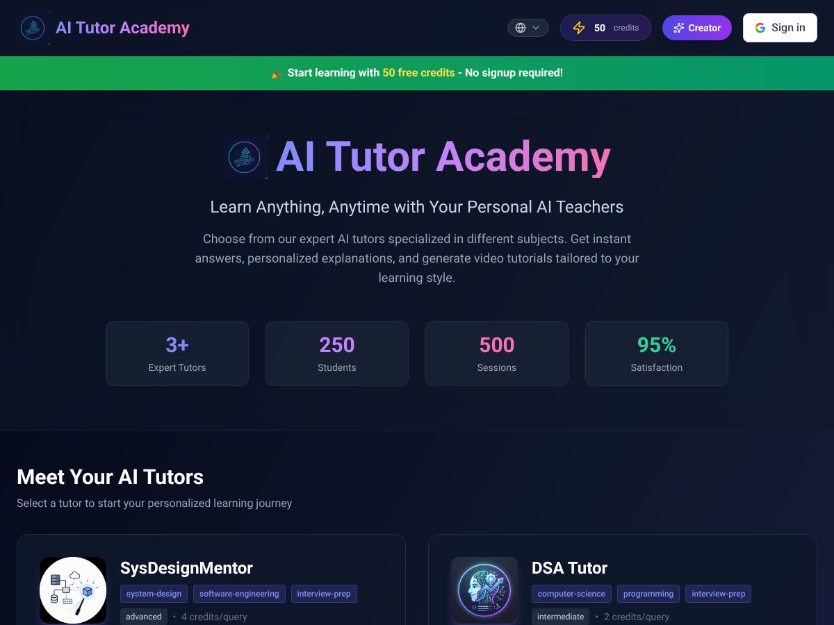 AI Tutor Academy screenshot