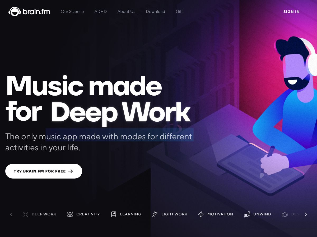 Brain.fm screenshot