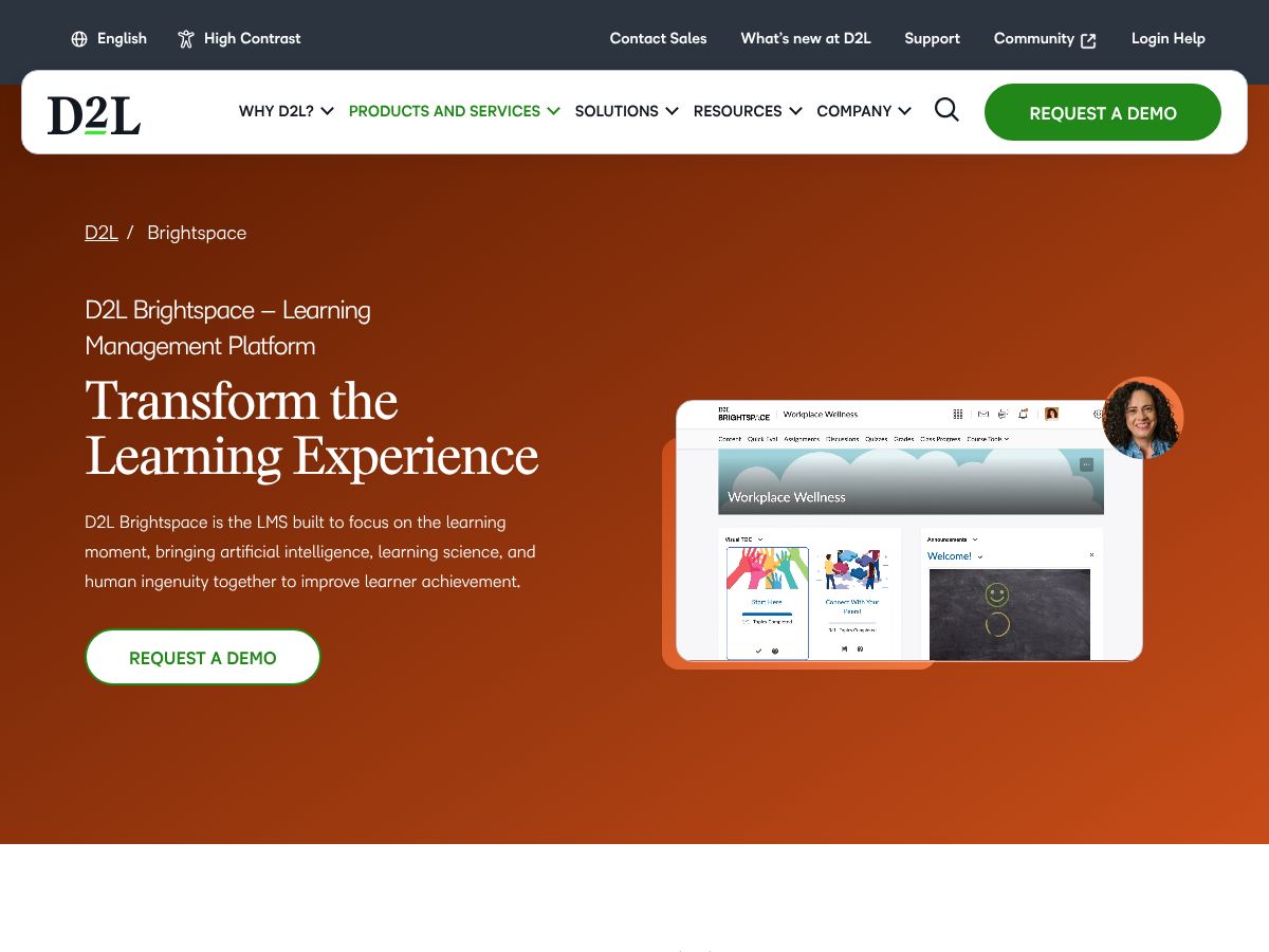 D2L BrightSpace screenshot