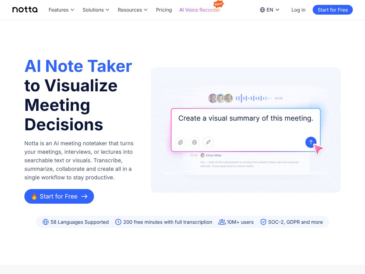 Notta screenshot