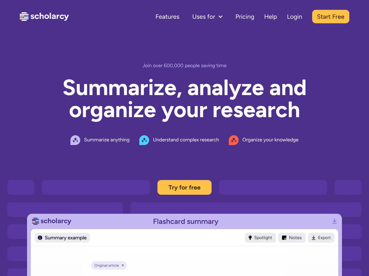 Scholarcy screenshot