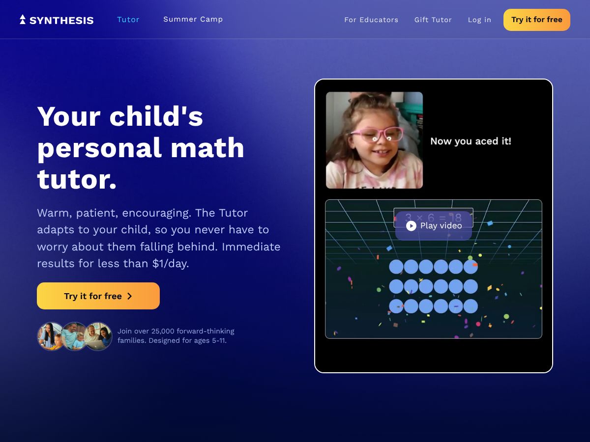 Synthesis Tutor screenshot