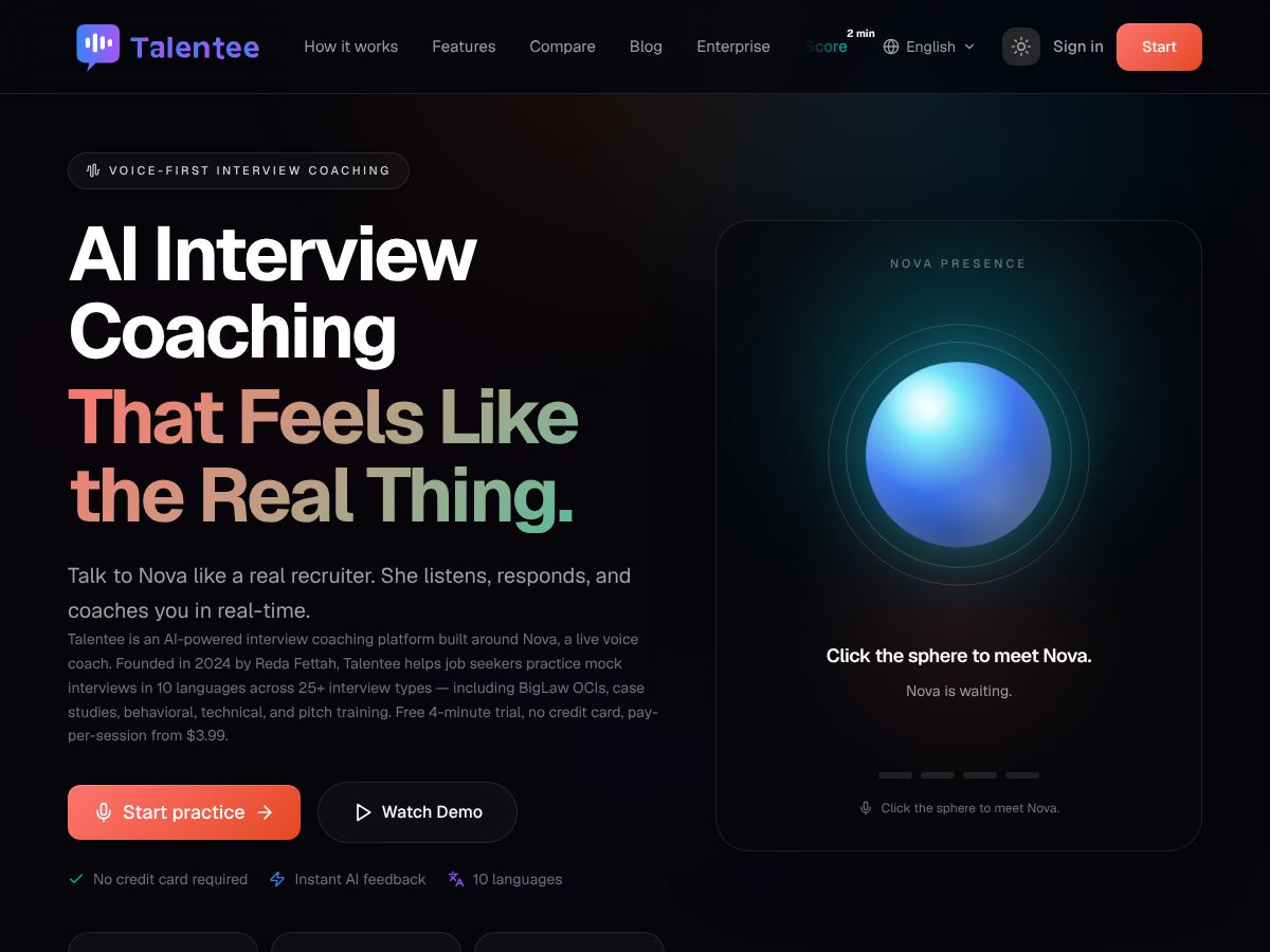 Talentee screenshot