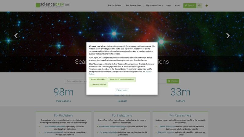 ScienceOpen screenshot